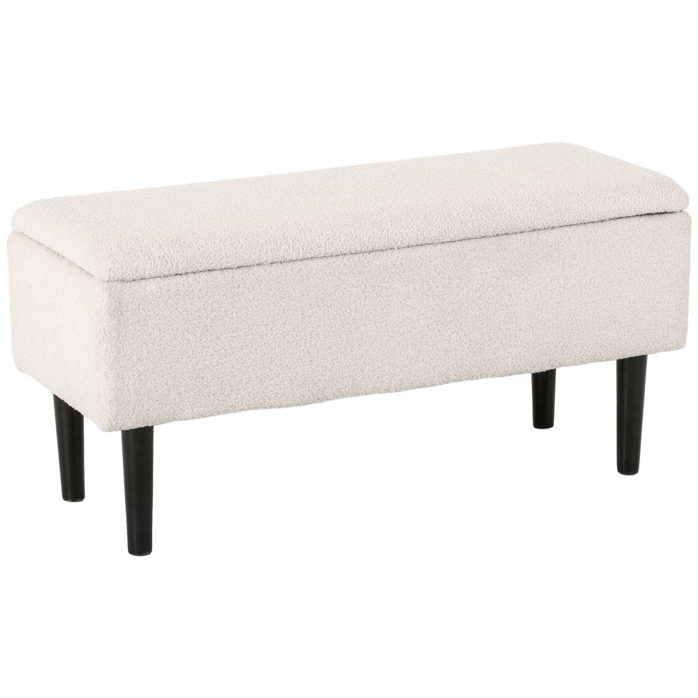 Zitbankje – Opbergbank – Halbank – Poef – Bankje – Gestoffeerd Met Fluweel – Stabiel Metalen Frame – 96x45x45 cm – Verborgen Opbergruimte