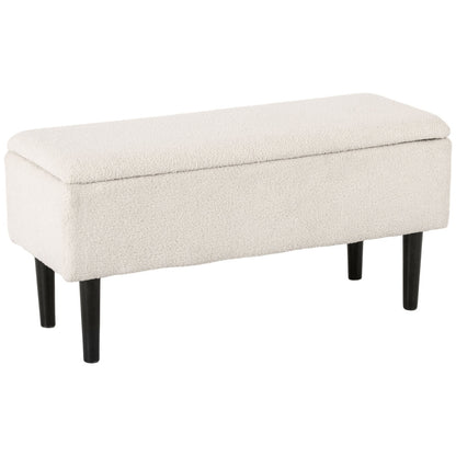 Zitbankje – Opbergbank – Halbank – Poef – Bankje – Gestoffeerd Met Fluweel – Stabiel Metalen Frame – 96x45x45 cm – Verborgen Opbergruimte