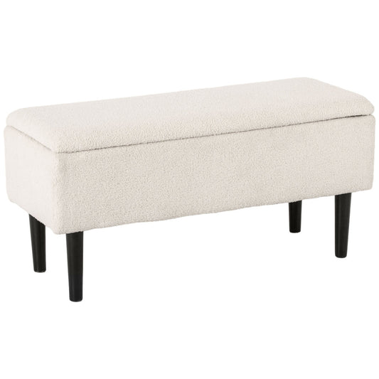 Zitbankje – Opbergbank – Halbank – Poef – Bankje – Gestoffeerd Met Fluweel – Stabiel Metalen Frame – 96x45x45 cm – Verborgen Opbergruimte