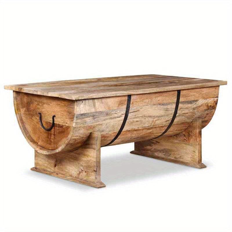 Salontafel – Houten Tafel – Koffietafel – Theetafel – Loungetafel – Massief Mangohout – 88x50x40 cm – Opbergruimte – Rustiek Design