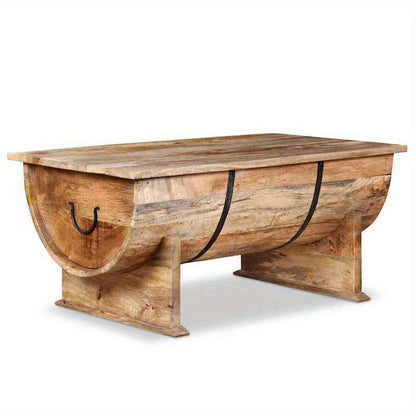 Salontafel – Houten Tafel – Koffietafel – Theetafel – Loungetafel – Massief Mangohout – 88x50x40 cm – Opbergruimte – Rustiek Design