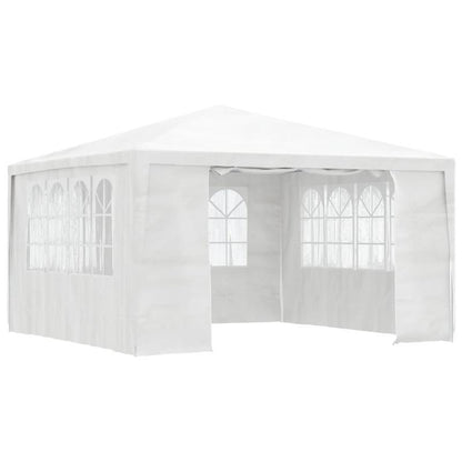 Professional Party Tent with Sidewalls, 90 g/square meter, 4x4m, White – Sturdy and Durable, Easy to Assemble, Ideal for Gatherings, Parties, Weddings, Camping, and Outdoor Activities, Portable Changing Tent, Camping Equipm