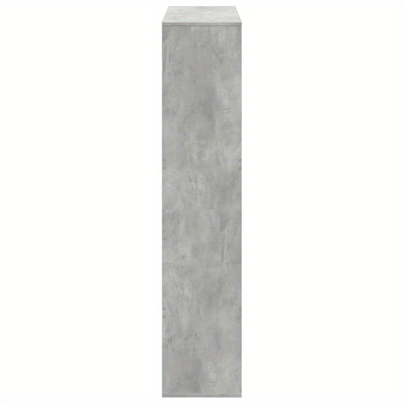 Spacious Gray Wooden Room Divider - 99.06cm x 33.02cm x 154.94cm - Perfect for Office, Bedroom, Living Room, Study - Durable Concrete-Treated Wood, Multi-Compartment Design, Room Space Divider|Minimalist Shelf Design|Sleek Co