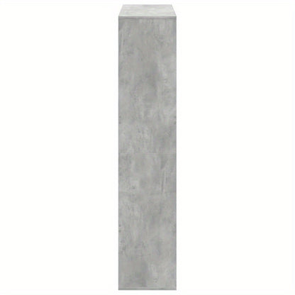 Spacious Gray Wooden Room Divider - 99.06cm x 33.02cm x 154.94cm - Perfect for Office, Bedroom, Living Room, Study - Durable Concrete-Treated Wood, Multi-Compartment Design, Room Space Divider|Minimalist Shelf Design|Sleek Co