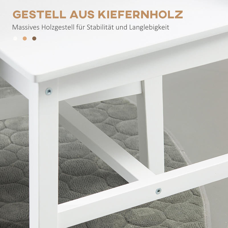 2er-Set Esszimmerstuhle Kuchenstuhle Stuhle, Massivholz, 41cm x 46.5cm x 85.5cm, Wei