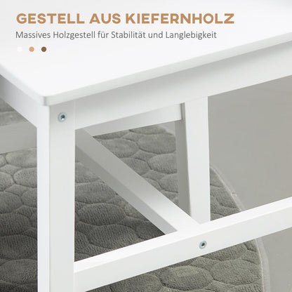 2er-Set Esszimmerstuhle Kuchenstuhle Stuhle, Massivholz, 41cm x 46.5cm x 85.5cm, Wei