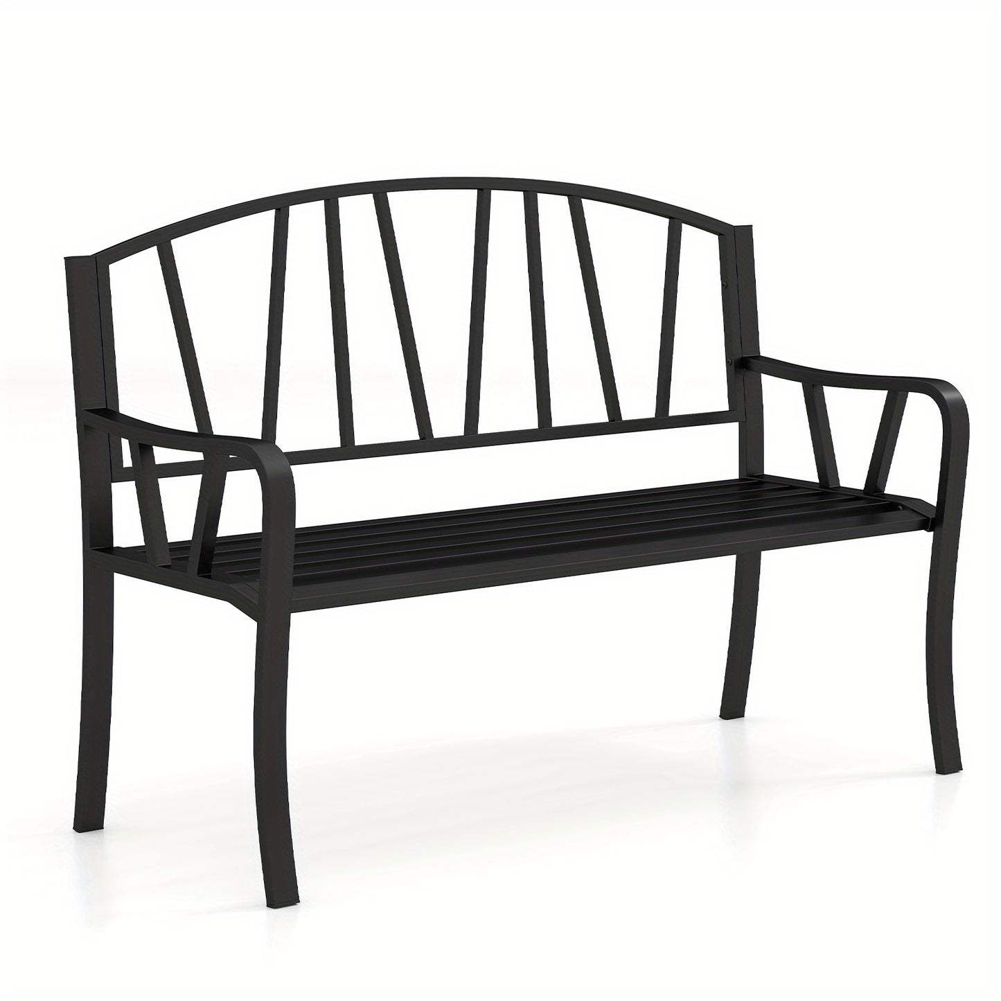 Tuinbank – Buitenbank – Parkbank – Balkonbank – Zitbank – Metalen Frame – Weerbestendig – 129 cm – 2-3 Personen