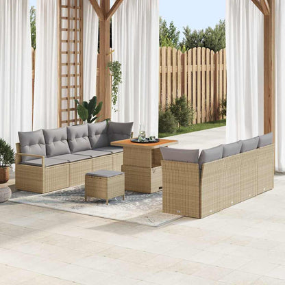 Loungebank – Loungeset – Tuinbank – Buitenbank – 6-8 Zits – Hoogwaardig Poly Rattan – Weerbestendige Kussens Lichtgrijs