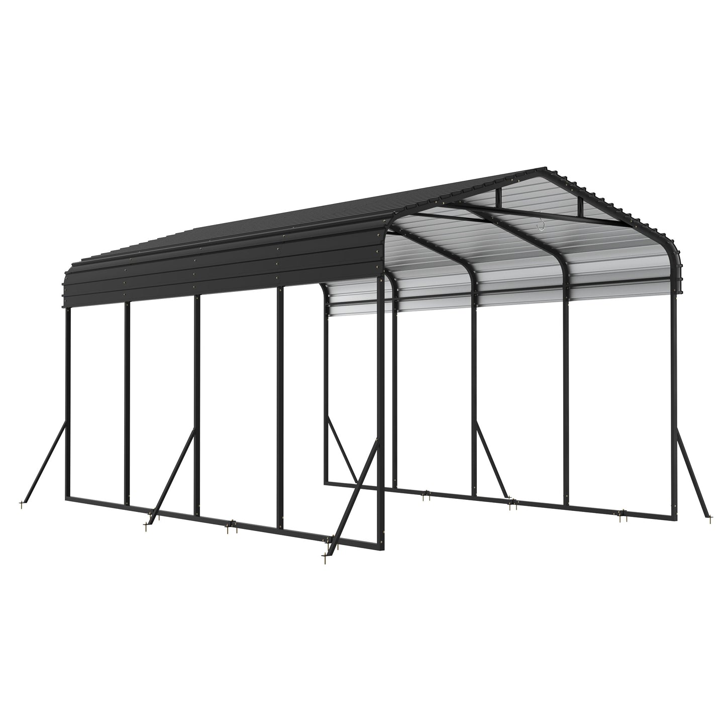 Metalen Carport – Garage Tent – Voertuig Overkapping – Parkeerschuur – Auto Schuilplaats – Extra Groot 600x370x260 cm – Gegalvaniseerd Staal Frame – UV-Bescherming & Weerbestendig
