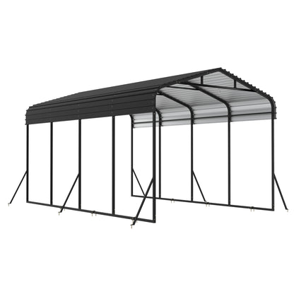 Metalen Carport – Garage Tent – Voertuig Overkapping – Parkeerschuur – Auto Schuilplaats – Extra Groot 600x370x260 cm – Gegalvaniseerd Staal Frame – UV-Bescherming & Weerbestendig