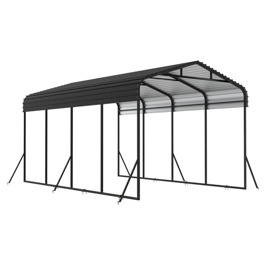 Metalen Carport – Garage Tent – Voertuig Overkapping – Parkeerschuur – Auto Schuilplaats – Extra Groot 600x370x260 cm – Gegalvaniseerd Staal Frame – UV-Bescherming & Weerbestendig