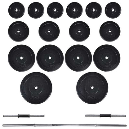 Halterschijfenset – Halterset – Dumbbellset – Gewichtenset – Trainingsset – Compleet 60,5 kg – Verstelbare Trainingsbank – Stevig Stalen Ontwerp