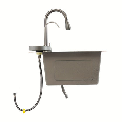 Spoelbak – Keukenspoelbak – Inbouwspoelbak – RVS Spoelbak – Zwarte Spoelbak – 80x45 cm – Uittrekbare Kraan Met 360° Draaibereik