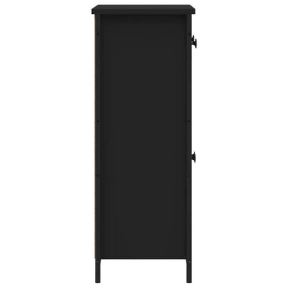 Modern Black Wood Sideboard Cabinet with Lockable Doors - 70x30x80cm Hardwood Storage Cabinet, Floor-Mounted Design, No Electricity Needed, Durable Wood Material For Living Room, Bedroom, Office Organization, Sideboard For Li