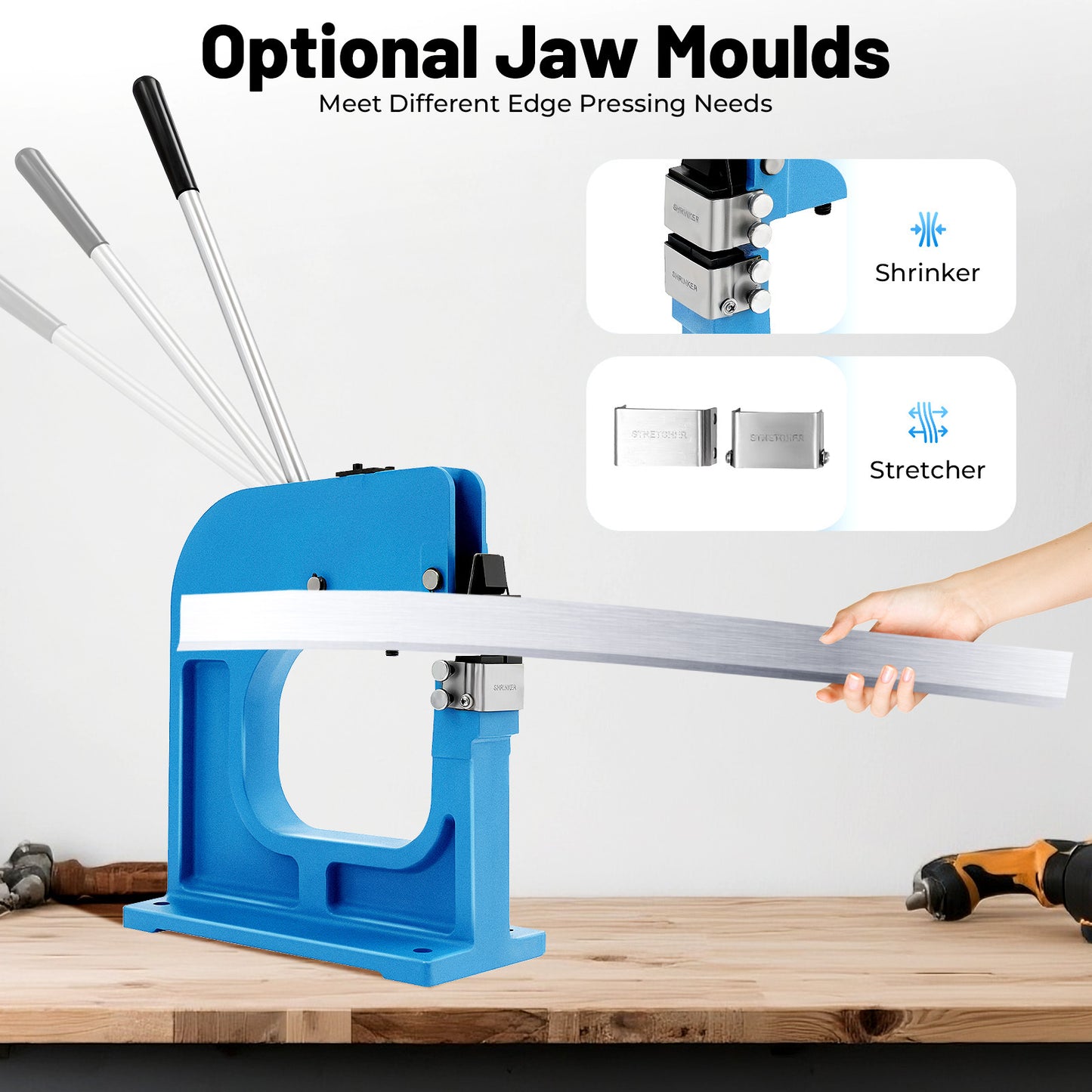 Heavy-Duty Manual Metal Shrinking & Stretching Machine - Adjustable 0-180° Bending/Lretching Tool with Sturdy Base Plate, for Precision Metalworking, Automotive, Plumbing, Manufacturing - Industrial Workshop Equipment