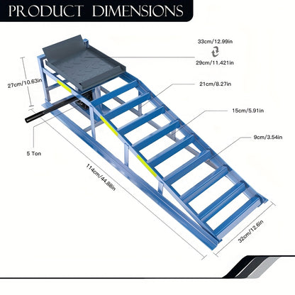Hydraulische Autobrug – Autohefbrug – Autolift – Wagenlift – Hydraulische Ramps – Verstelbare Hoogte – Reflecterende Strepen – Veiligheidsborgpennen
