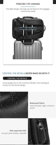 Vacuum Rugzak Handtas - Compressie - Met laptopvak - Met anti-diefstalslot - 57 tot 75 liter - 33 cm x 15 cm x 48 cm - Zwart