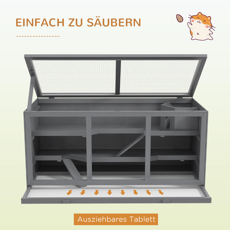Lockable Wooden Hamster Cage Removable Base Ramp Ventilated, Animal Cage, Gerbil Cage, Hamster Cage Large, Hamster Enclosure, Hamster House, Hamster Supplies, Hamster Stuff, Mouse Cage, Small Animal Cage, Animal Enclosure, Ca