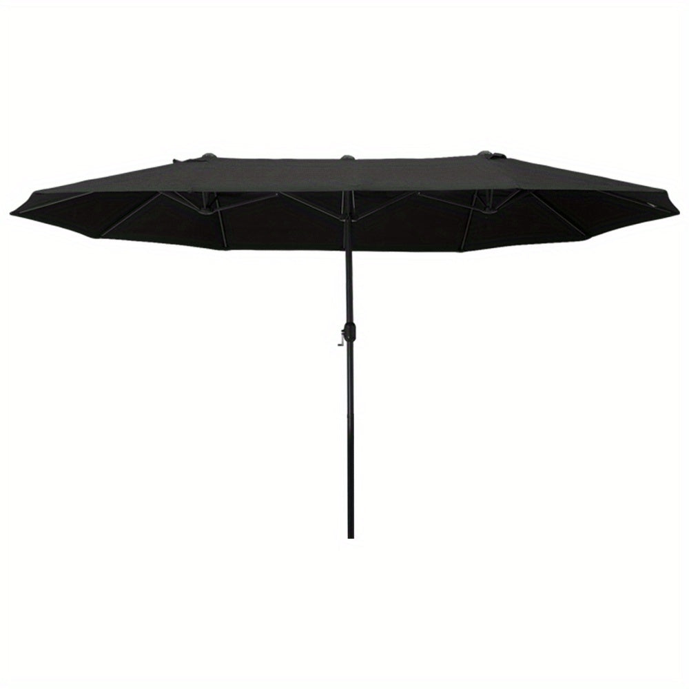 Parasol – Tuinparasol – Stokparasol – Balkonparasol – Terrasparasol – Ovaal – Handcrank Bediening – Stalen Frame – 460x270 cm – Zwart