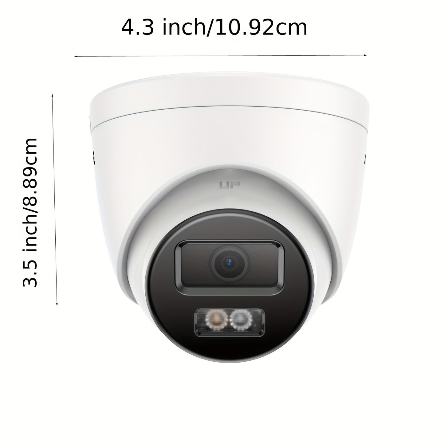 4K Bewakingscamera – Beveiligingscamera – IP Camera – CCTV Camera – Buiten Camera – AI Mens- en Voertuigdetectie – Kleur Nachtzicht & PoE Aansluiting – 123° Breedbeeld & Ingebouwde Microfoon – Wit