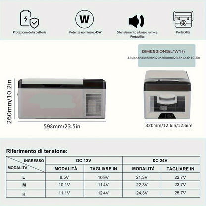 Draagbare Koelkast – Mini Koelbox – Mobiele Koelkast – Auto Koelkast – Camper Koelkast – 11-20 Liter – 12/24V En 100-240V Met Compressor