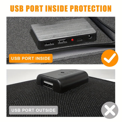 Opvouwbaar Monokristallijn Zonnepaneel – Draagbaar Zonnecelpaneel – Campingpaneel – USB Zonnepaneel – 150W Vermogen – Compact Lichtgewicht - QUORE