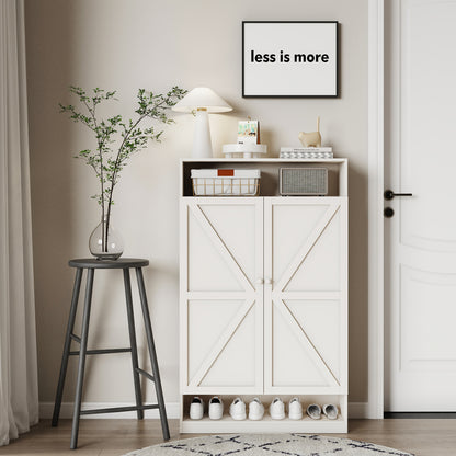 Double Door Multi-functional Shoe Cabinet, Large Storage Space, 8 Layers Of Partition Storage Cabinet
