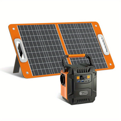 Draagbare Powerstation – Mobiele Generator – Noodstroomvoorziening – Camping Accu – Solar Energie Set – 172.8Wh Met 60W Opvouwbaar Zonnepaneel – Compact En Duurzaam Design
