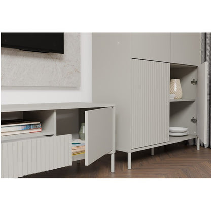 Kast – Opbergkast – Dressoir – Kastenmeubel – Slanke Kast 103,5 cm – Cashmere Kleur – TIP-ON Deuren – Handgreeploos Openen
