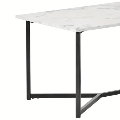 Salontafel – Woonkamertafel – Koffietafel – Bijzettafel – Houten Tafel – Wit – MDF & Massief Hout – Rechthoekig Compact Design
