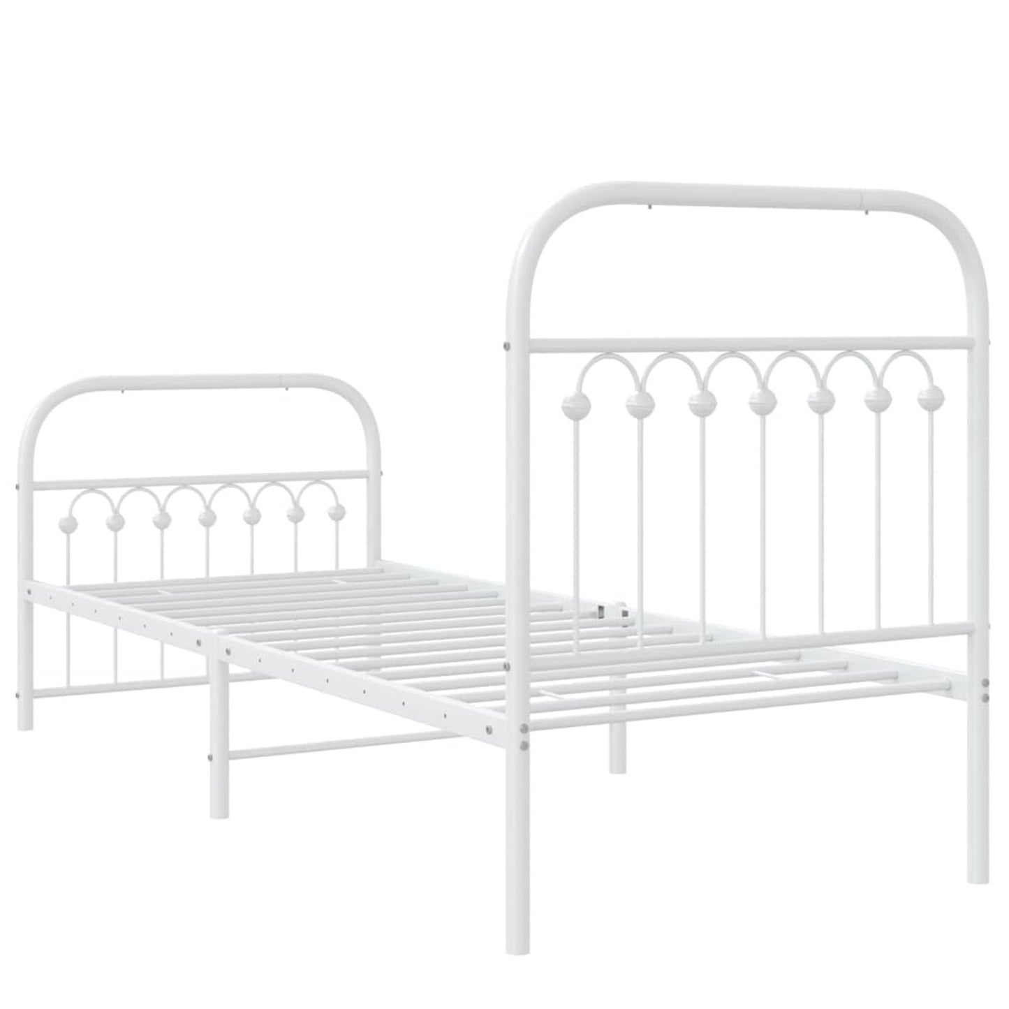 Bedframe – Bed – Eenpersoonsbed – Kinderbed – Slaapkamerbed – Met Hoofd- En Voetbord – Stevig Metaal – Compact 75x190 cm
