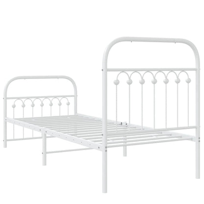 Bedframe – Bed – Eenpersoonsbed – Kinderbed – Slaapkamerbed – Met Hoofd- En Voetbord – Stevig Metaal – Compact 75x190 cm