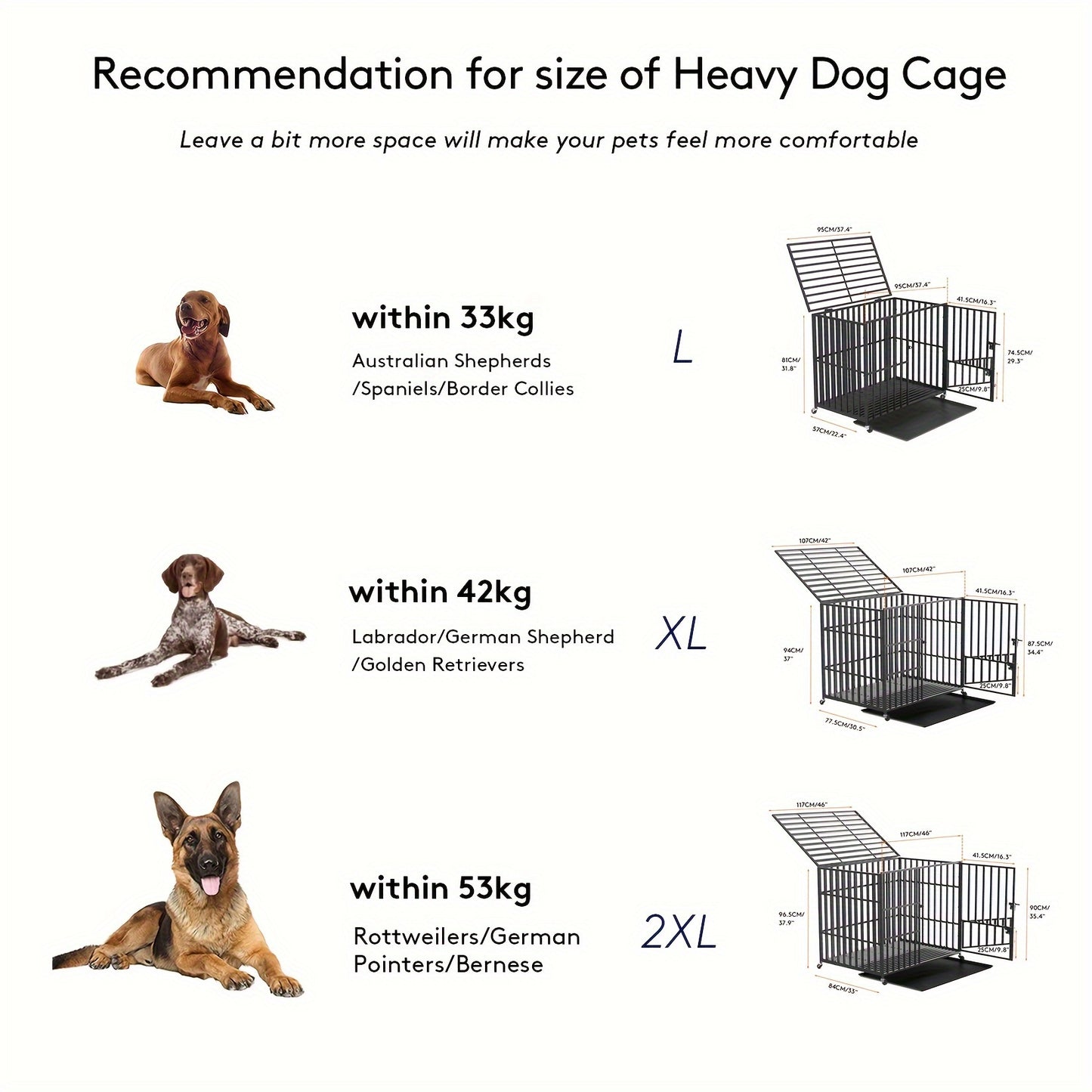 Hondenbench – Hondenkooi – Bench – Hondenhok – Transportbox – Metalen Constructie – 3-Deurs Slot – 4 Wielen Met Rem – Afneembare Bodemtray – XL Voor Grote Honden