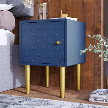 Nachtkastje – Bedkastje – Bijzettafel – Side Table – Navy Blue – Set Van 2 – Stevig Spaanplaat – Ruime Lades 50x35x35 cm