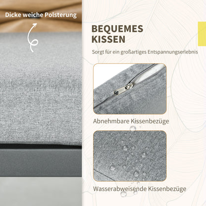 Tuinstoelen – Tuinzetels – Buitenstoelen – Terrasstoelen – Balkonstoelen – Modern Grijs – Weerbestendig PE-Rattan – Inclusief Zachte Kussens