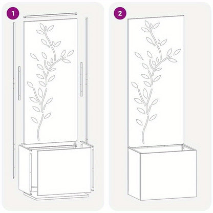 Plantenbak – Bloembak – Plantenpaneel – Tuinbak – Kruidenbak – Zwart Koudgewalst Staal – 50x140 cm Weerbestendig & Stevig