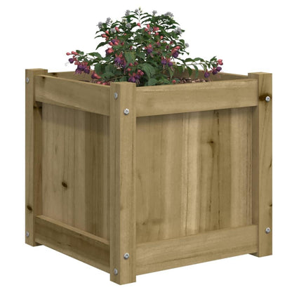 Plantenbak – Bloembak – Moestuinbak – Kruidenbak – Bloempot – Houten Vierkante Plantenbak – 40,6x40,6x40,6 cm – Geïmpregneerd Grenenhout Met Afwatering