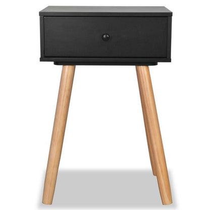 Bedside tables 2 st 40x30x61cm Solid grenenwood black Removable, suitable for indoor use and suitable for all seasons