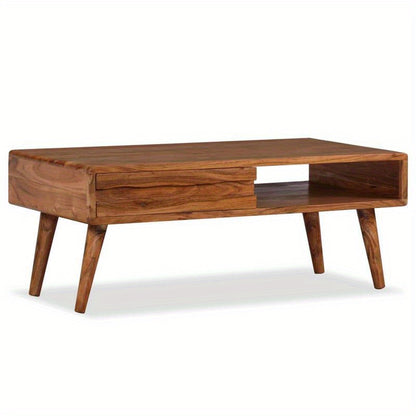 Salontafel – Koffietafel – Bijzettafel – Woonkamertafel – Lounge Tafel – Massief Hout – Met Opberglade – 100x50x40 cm – Geschikt Voor Binnengebruik – Onderhoudsvriendelijk