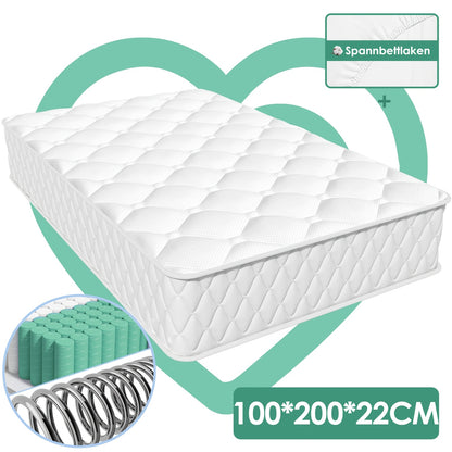 Gronfont Ergonomic 7-Zone Pocket Spring Mattress with Fitted Sheet - Single/Double//Queen Size (90x200/120x200/140x200/160x200cm), Medium Firm H3 Bed Suitable for Adults, & Spinal