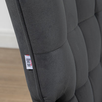 Loungefauteuil – Loungestoel – Relaxfauteuil – Fauteuil – Zithoekstoel – Hoog Draagvermogen 120 kg – Fluweelachtige Bekleding Donkergrijs