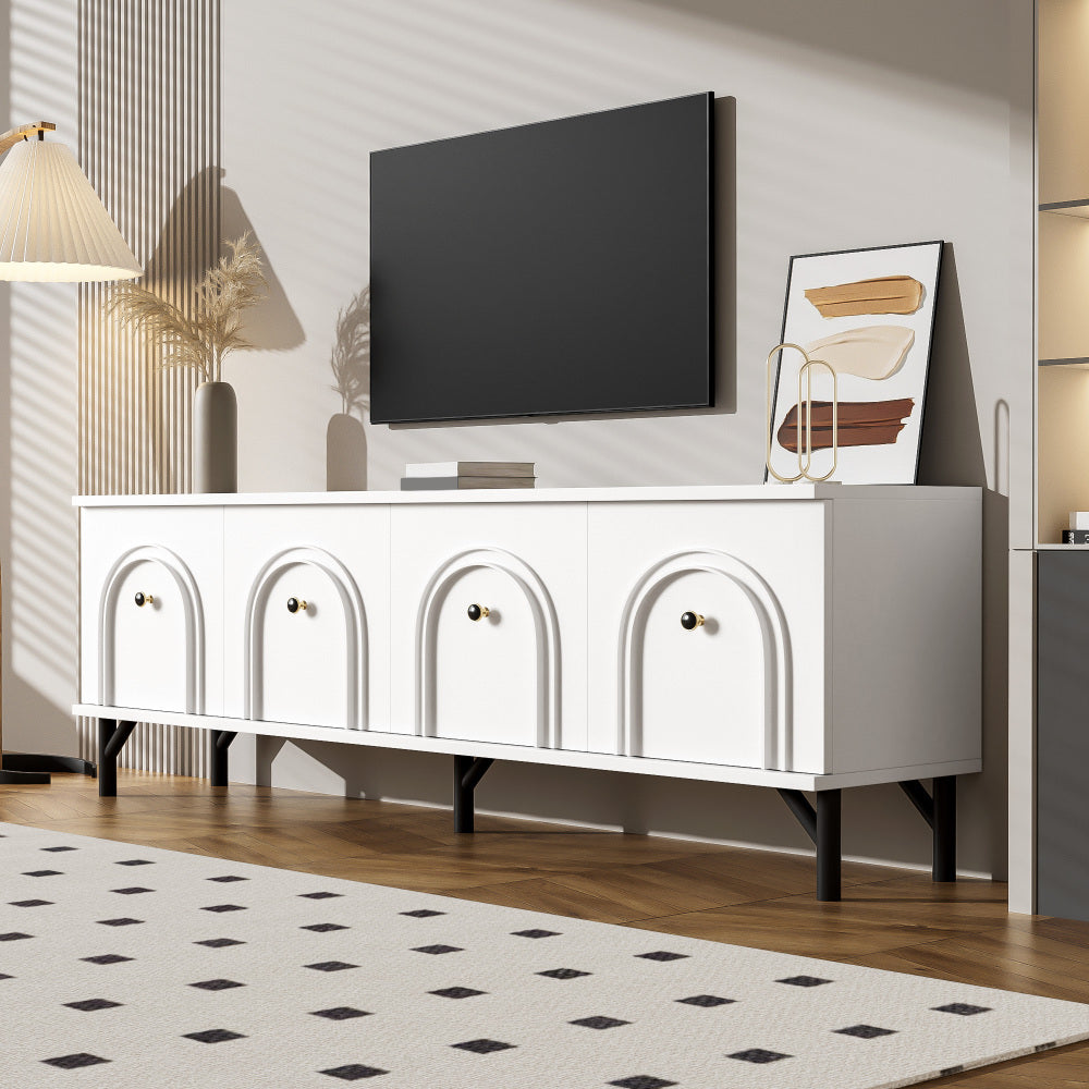 TV Meubel – TV Kast – Tv Meubel Modern – Tv Dressoir – Tv Meubel Wit – 160 cm Breed – Soft Close Deuren