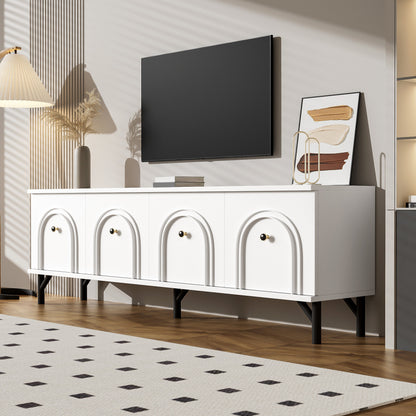 TV Meubel – TV Kast – Tv Meubel Modern – Tv Dressoir – Tv Meubel Wit – 160 cm Breed – Soft Close Deuren