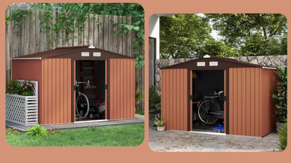 Tuinhuisje – Tuinschuur – Buitenberging – Tuinkast – Metalen Tuinhuis – Groot Opbergvermogen – Weerbestendig Gepoedercoat Staal – Schuifdeur – Ventilatie