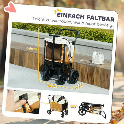 Hondenwagen – Hondenbuggy – Huisdierenwagen – Wandelwagen – Dierenwagen – Inklapbaar & Lichtgewicht – All-Weather Mesh Bescherming