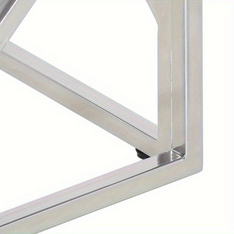Salontafel – Bijzettafel – Woonkamertafel – Koffietafel – Tafeltje – Roestvrijstaal Frame – Gehard Glas – Zilverkleurig – Stevig & Duurzaam – Compact Formaat