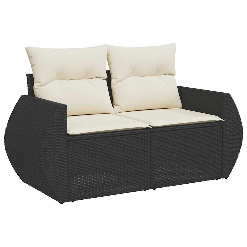 Tuinbank – Buitenbank – Tuinmeubel – Loungeset – Zithoek – Ruime Zitplaatsen – Weerbestendig Rotan – Crème Beige Kussens