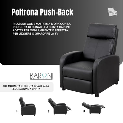 Relaxfauteuil – Relaxstoel – Elektrische Fauteuil – TV Stoel – Loungestoel – Elektrisch Verstelbaar – Met Voetsteun – Zwart Kunstleer – Compact 66x75x99 cm