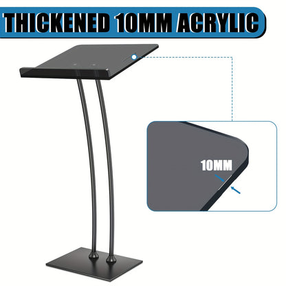 Spreekgestoelte – Lessenaar – Podium – Lectern – Presentatietafel – Verstelbaar Hoogte – Dik 10mm Acrylblad – Stevig IJzeren Onderstel