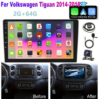 Autoradio Tiguan – Multimedia Unit – Android Head Unit – Navigatiesysteem – Achteruitrijcamera – 9 Inch Scherm – Draadloos CarPlay & Android Auto